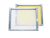Image of a yellow screen printing frame (25"x36") with 160 mesh count