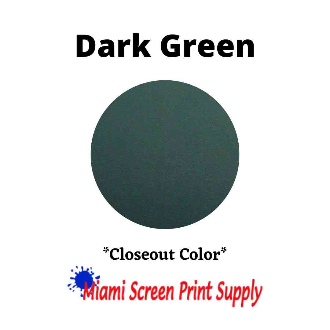 Plastisol Inks 5 Gallons - Dark Green closeout screen printing ink. Deep green shade ideal for bold, high-volume textile printing.