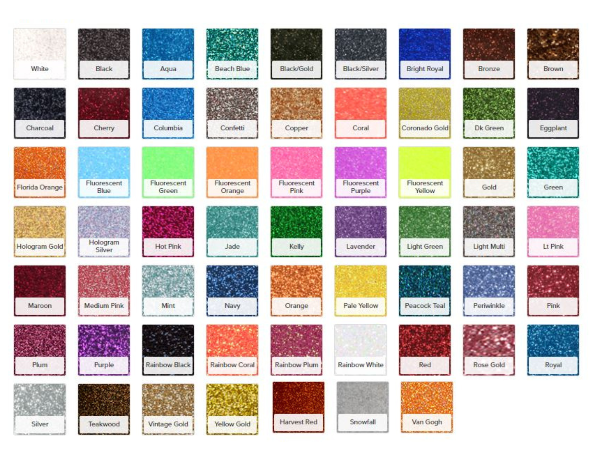 24 Colors Heat Transfer Vinyl Glitter Vinyl Iron On For Clothes