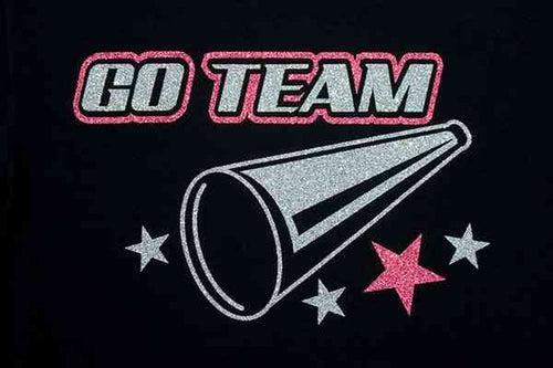 Go Team cheer design with Glitter Flake™ HTV