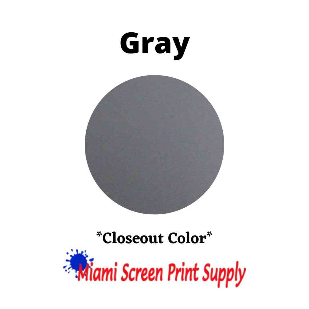Plastisol Inks 5 Gallons - Gray closeout screen printing ink. Smooth gray shade ideal for bulk production and consistent results.