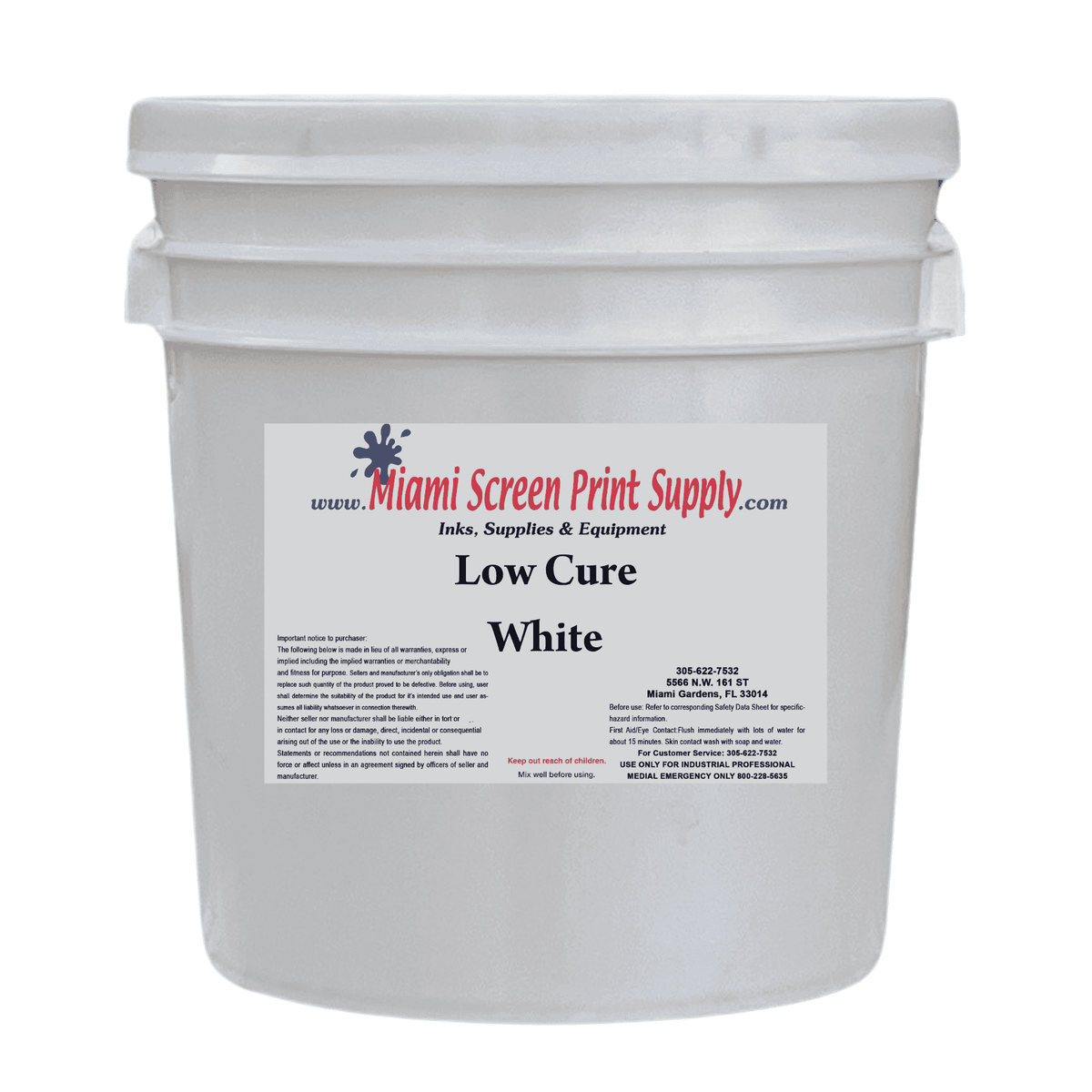 Low Cure White ink container for screen printing