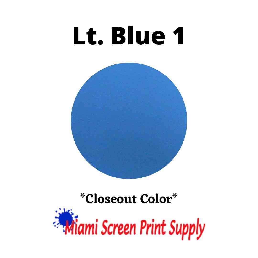 Plastisol Inks 5 Gallons - Lt. Blue 1 closeout ink for screen printers. Bright blue shade perfect for vibrant textile prints.