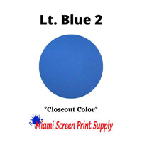 Plastisol Inks 5 Gallons - Lt. Blue 2 closeout color for screen printing. Smooth, vivid blue ideal for high-volume production.