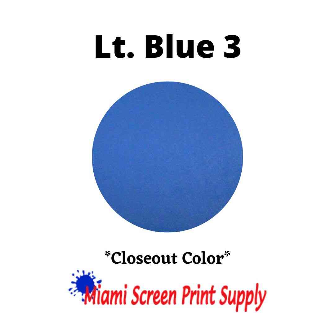 Plastisol Inks 5 Gallons - Lt. Blue 3 closeout ink for screen printers. Consistent light blue tone for bulk screen printing jobs.