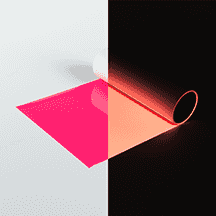 Neon pink heat transfer foil, glow in the dark effect