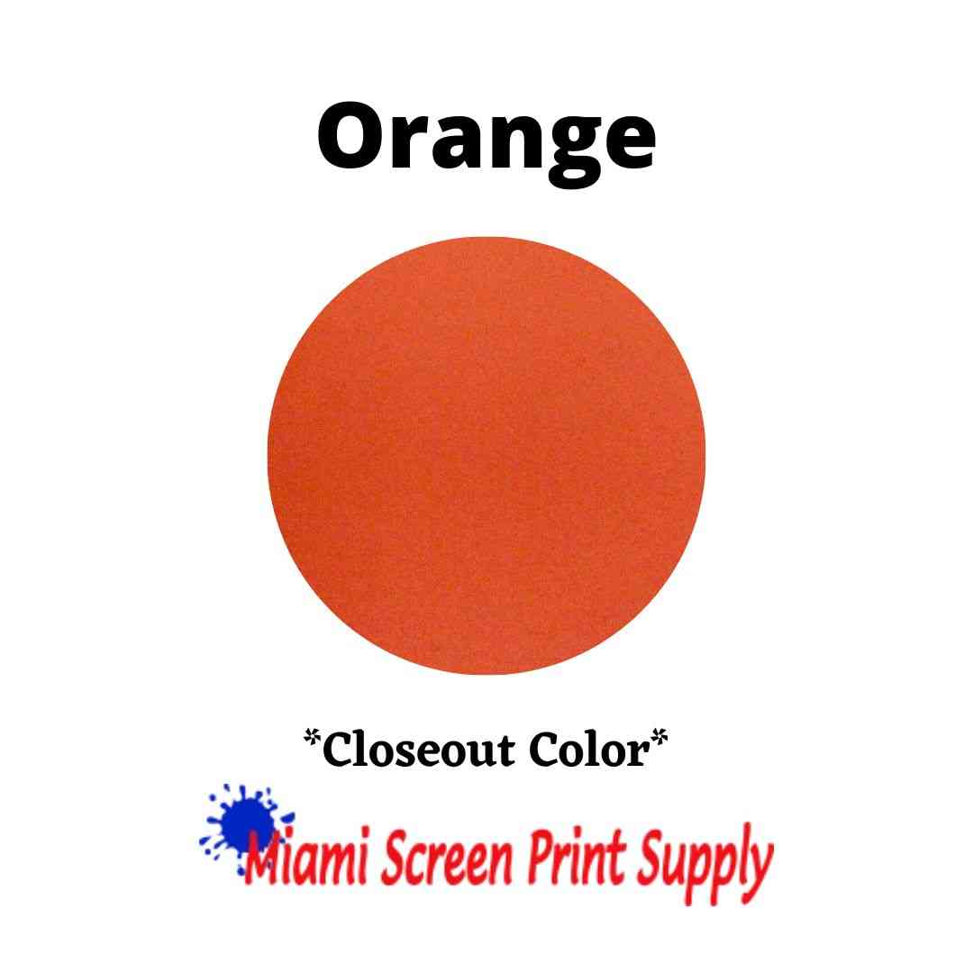 Plastisol Inks 5 Gallons - Orange closeout screen printing ink. Bright orange tone ideal for bold, high-volume textile designs.