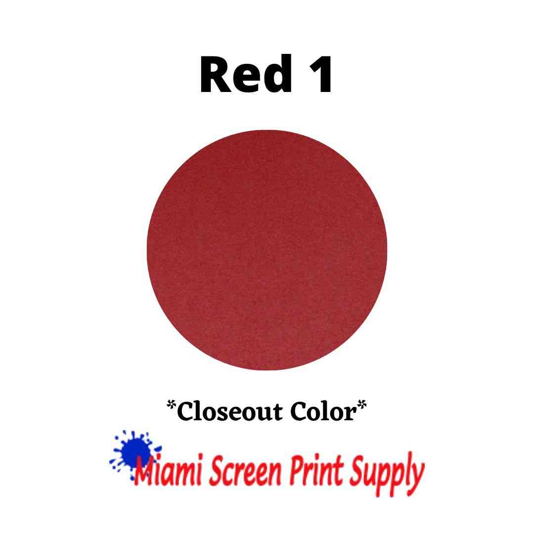 Plastisol Inks 5 Gallons - Red 1 closeout ink for screen printers. Deep red tone perfect for bold, high-volume textile printing.