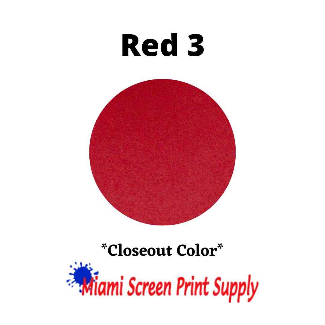 Plastisol Inks 5 Gallons - Red 3 closeout screen printing ink. Rich red color ideal for large-scale production and vivid prints.