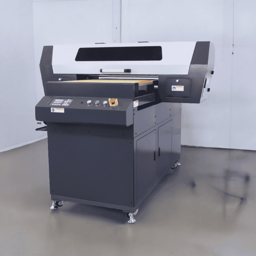AIT Screen Pro 600 Direct-To-Screen Imaging System positioned in a workspace, highlighting its user-friendly interface and robust build.